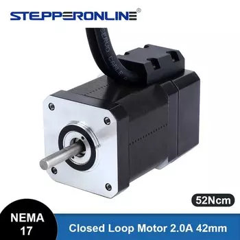 Шаговый двигатель STEPPERONLINE Nema 17 52Ncm 2.0A с энкодером