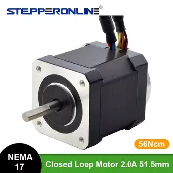 Шаговый двигатель STEPPERONLINE Nema 17 56Ncm 2.0A с магнитным энкодером