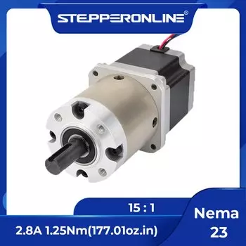 Шаговый двигатель STEPPERONLINE Nema 23 с планетарным редуктором 15:1