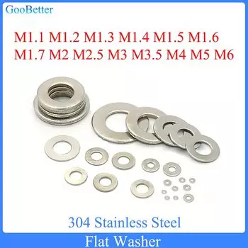 Шайбы из нержавеющей стали GooBetter M1.1-M6 100 шт.