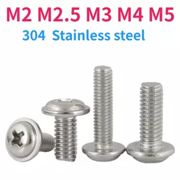 Шайбы с круглой головкой из нержавеющей стали 304 M2 M2.5 M3 M4 M5