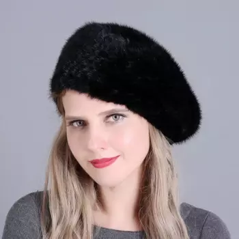 Шапка JKP из меха норки, Зимняя женская теплая Модная утолщенная шерстяная берет для защиты ушей, шапка из меха норки для женщин, популярный стиль