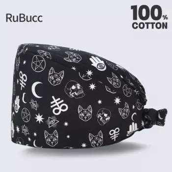 Шапочка-скраб с мультяшным принтом, хирургические шапочки для женщин, оптовая продажа, медицинские аксессуары для операционной, врачей, аптеки, медсестры, санитарная шапочка