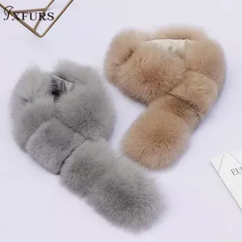 Шарф из натурального Лисьего меха FXFURS, 2020 натуральный Лисий мех, глушитель, бесплатная доставка, модные воротники из корейского меха