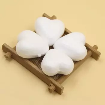 Шарики из пенополистирола белые сердце формы 20 шт.