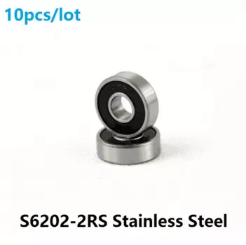 Шарикоподшипник ABEC-5 S6202RS, 15*35*11 мм, 10 шт., шарикоподшипник из нержавеющей стали, радиальный шарикоподшипник 15x35x11 мм S6202-2RS