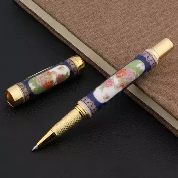 Шариковая ручка Jinhao порцеляновая синяя белая