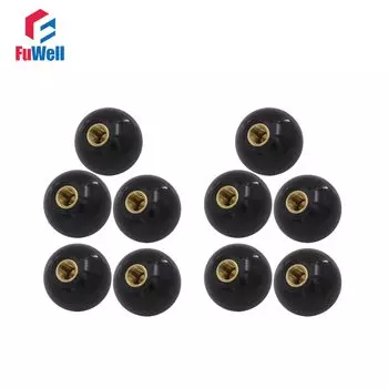 Шариковые ручки FuWell, черные, бакелит, M6 x 20 мм, 10 шт.