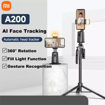Шарнирный стабилизатор для телефона Xiaomi со штативом для селфи 1,6 м вращающийся на 360 ° шарнирный стабилизатор для отслеживания лица для прямой трансляции