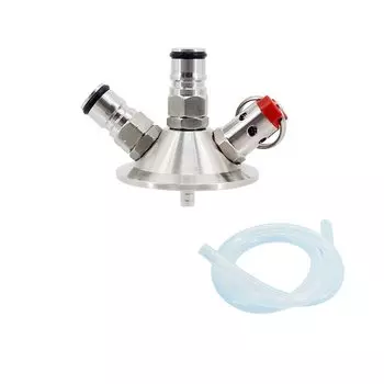 Шаровой замок нарезающая головка Brew Shark 2" из нержавеющей стали с силиконовым шлангом 60 см