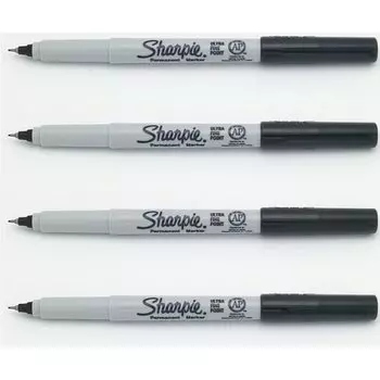 Sharpie 37002 перманентные маркеры, ультратонкие, черный, синий