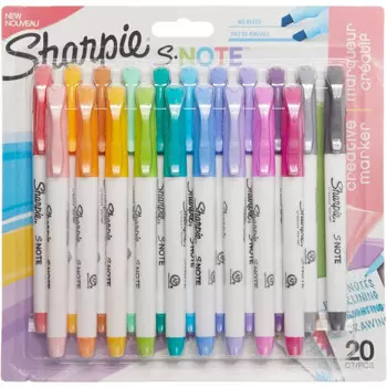 SHARPIE S-Note 20 шт. креативные цветные маркеры, маркеры для письма, рисования и других смешанных пастельных цветов, зубильный наконечник 1