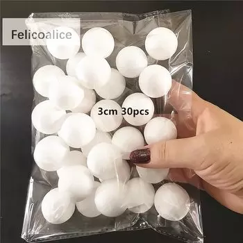 Шары из пенопласта Felicoalice, белые, 1-5 см, 200 шт