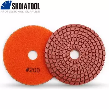 SHDIATOOL 10 шт, диаметр 4 "/100 мм зернистость 200 # алмазные гибкие Мокрый Полировальником смолы Бонд шлифования диск полировщик Pad камень Marbel