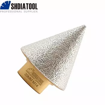 SHDIATOOL 35 мм ромбовидная фаска для фрезерования пальцевых бит шлифовальный мраморный кварцевый керамогранит фарфоровая мраморная плитка шлифовальный станок M14 резьба