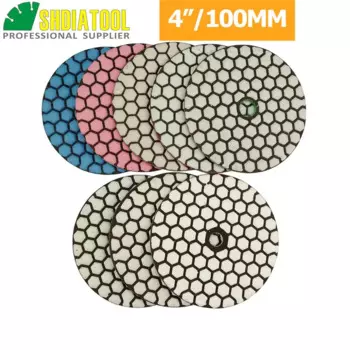 SHDIATOOL 8 шт. Диаметр 4 "/100 мм класс Алмазный гибкий круг для сухой полировки Смола Бонд шлифовальный диск для камня гранит и мрамор