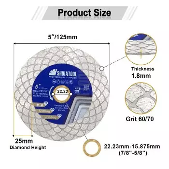 SHDIATOOL алмазный шлифовальный диск 115/125 мм