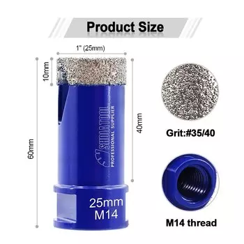 SHDIATOOL молния зуб M14 Алмазный сердечник открывалка для сверл фарфоровые короны плитка гранит мрамор кирпич керамическая пила Резак