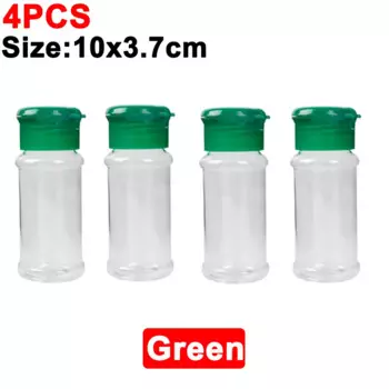 Шейкеры для специй, 4 шт., PET, черные, красные, зеленые