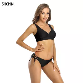 SHEKINI комплекты бикини со средней талией, сексуальный купальник пуш-ап, стринги, купальник из двух частей, пляжная одежда 2021, новые пляжные купальные костюмы для девочек