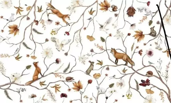 Шелковые обои Beibehang 3D роспись жираф