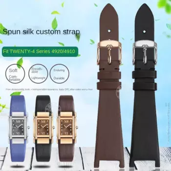 Шелковый ремешок для Patek Philips TWENTY4 series 4910/4920R, женский Шелковый кожаный ремешок для наручных часов с инструментами, 21x15 мм