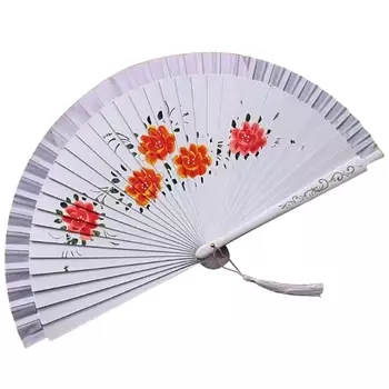 Шелковый складной танцевальный веер ANENG