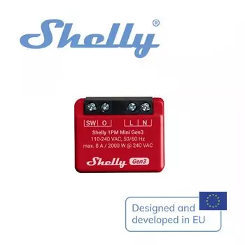 Shelly 1PM Mini Gen3 Умный выключатель Wi-Fi