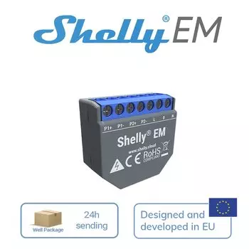 Shelly EM + Clamp Domotica счетчик энергии Wi-Fi