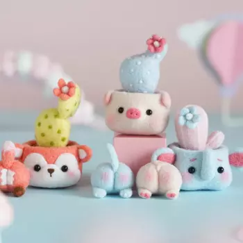 Шерстяная войлочная игла для колючей ручной работы, искусственный материал, искусственные игрушки, плюшевые растения, Мультяшные аксессуары, необработанный подарок для девушки