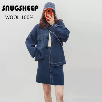 Шерстяное пальто, синий свитер, Женский уличный кардиган 2023, женская одежда, модная рубашка свитер женский кардиган женская кофта женские оверсайз топ вязаный свитера одежда куртка длинный пальто кофты джемпер жилетк