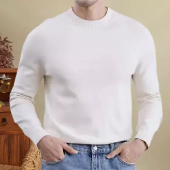 Шерстяной вязаный свитер для мужчин, корейский Осень 2024, 7 цветов, Однотонный свитер, мужской Универсальный трикотажный пуловер Herren с длинными рукавами и круглым вырезом