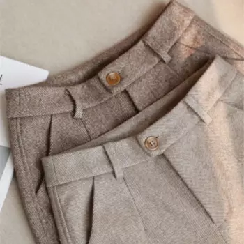 Шерстяные брюки, женские шаровары-карандаш, Осень-зима 2022, Костюмные брюки, офисные женские брюки