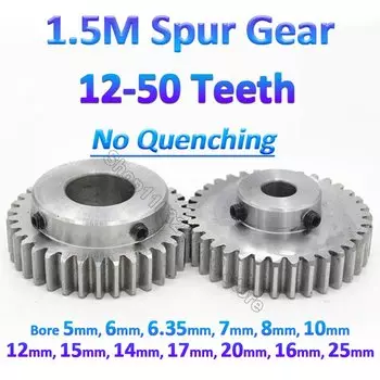 Шестерни GooBetter, стальные, модуль 1,5, 12-50 зубов, 5-25 мм