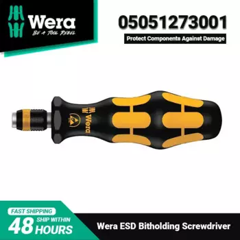 Шестигранная дрель WERA 05051273001 813 R ESD, отвертка для отвертки, немагнитная отвертка 1/4 дюйма, длина 90 мм, отвертка, инструменты