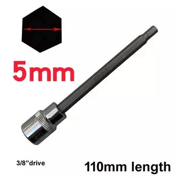 Шестигранная головка для отвертки, 1 шт., 110 мм, 3/8 дюйма, H3, H4, H5, H6, H7, H8, H9, H10