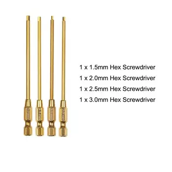 Шестигранная отвертка 4 в 1 металлическая для радиоуправляемых автомобилей 1/8 1/10