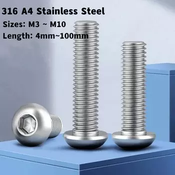 Болты шестигранные, из нержавеющей стали, M3/M4/M5/M6/M8/M10/316/A4