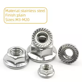 Шестигранные фланцевые гайки JUIDINTO, нержавеющая сталь/углеродистая сталь