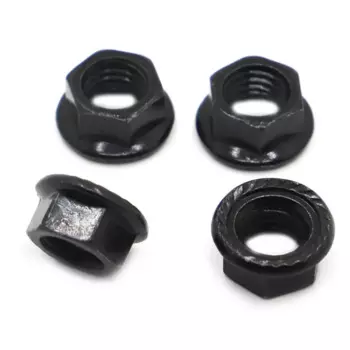Шестигранные фланцевые гайки SZMULUO, черные, углеродистая сталь, M3-M12
