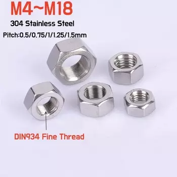 Шестигранные гайки DIN934 нержавеющая сталь M4-M18