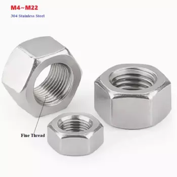 Шестигранные гайки из нержавеющей стали M4-M22