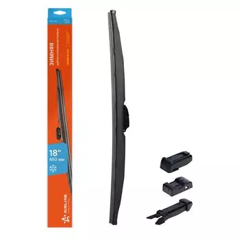 Щетка стеклоочистителя 450 мм (18") зимняя, 4 адаптера AIRLINE AWB-W-450 AWBW450