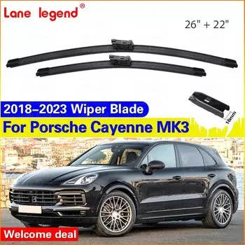 Щетка стеклоочистителя автомобиля для Porsche Cayenne 9YA 9YB MK3 2018-2023, резиновая заправка для лобового стекла, стеклоочиститель переднего стекла 26 "+ 22", автомобильные аксессуары