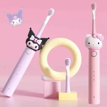Щетка Зубная электрическая Kawaii Hello Kitty Sanrio Kuromi, перезаряжаемая для детей и взрослых, уход за зубами