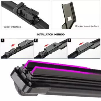 Щетки стеклоочистителя автомобиля, универсальные мягкие двухслойные резиновые безрамные щетки без кронштейнов, аксессуары для ветрового стекла, переднее окно