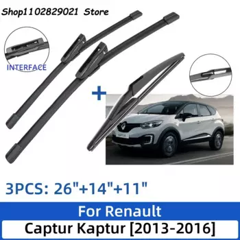 Щетки стеклоочистителя для Renault Captur Kaptur 2013-2016 26 дюймов + 14 дюймов + 11 дюймов, аксессуары для стеклоочистителя лобового стекла 2016