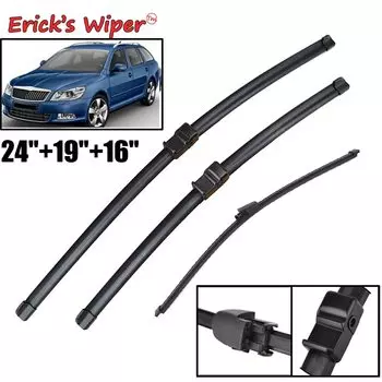 Щетки стеклоочистителя Erick's Wiper для Skoda Octavia 2004 - 2011 Шкода Октавиа Октавия А5 Combi & Hatchback, 24 дюйма + 19 дюймов + 16 дюймов