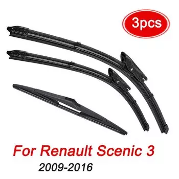 Щетки стеклоочистителя MIDOON передние и задние для Renault Scenic 3 / Grand 2009-2016 2015 2014 2013 2012, 28 дюймов, 26 дюймов, 12 дюймов