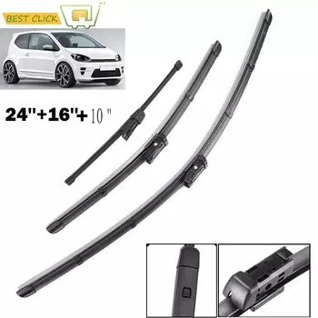 Щетки стеклоочистителя Misima для VW UP 2011 2012 2013 2014 2015 2016 2017, передний и задний стеклоочиститель 24 "16" 10"